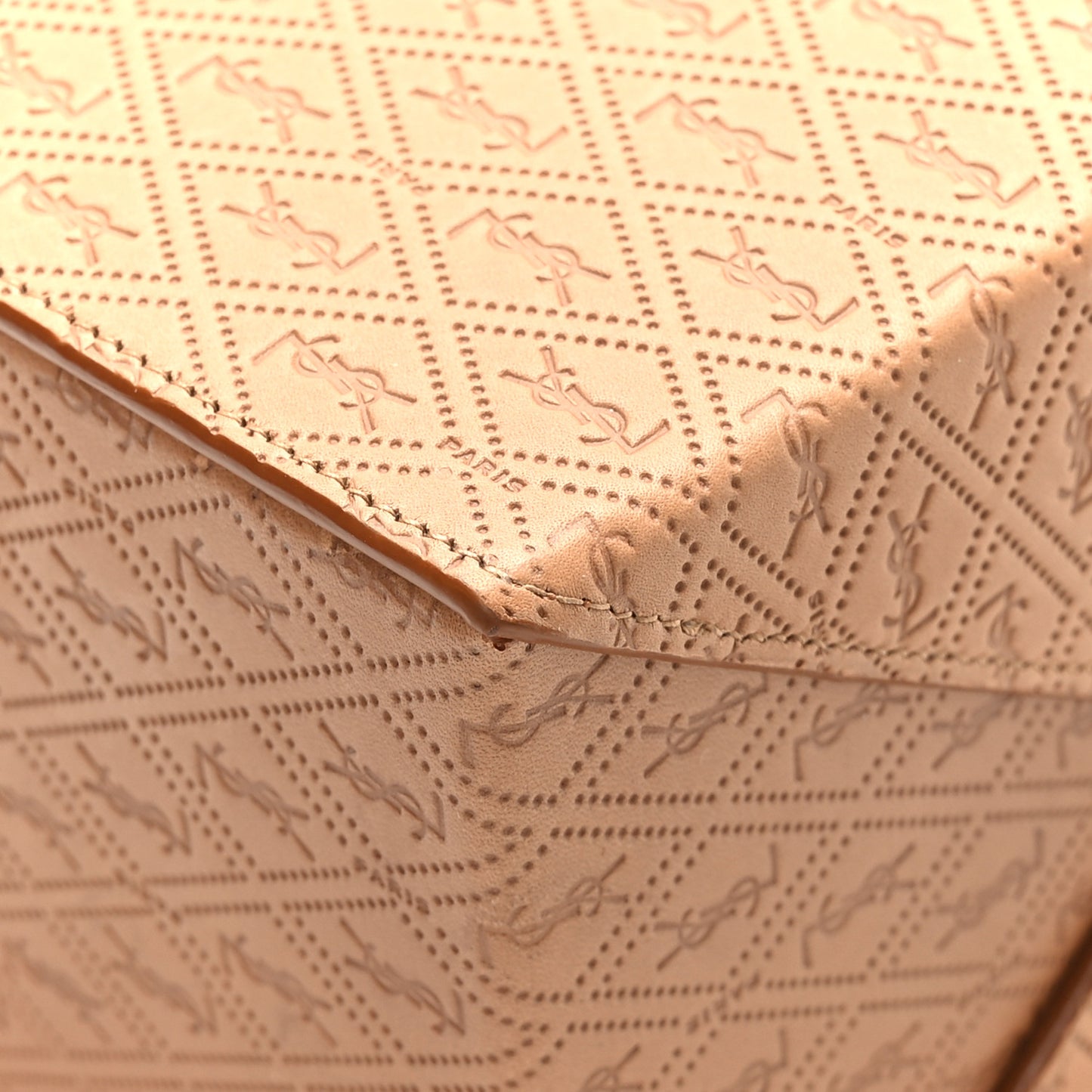 Calfskin Monogram Take Away Box Dusty Vintage Brown Gold