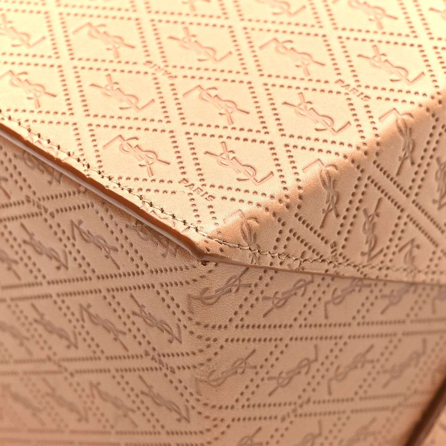 Saint Laurent Calfskin Monogram Take Away Box Dusty Vintage Brown Gold 10 of 11