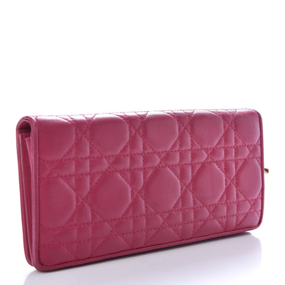 Christian Dior Lambskin Cannage Rendezvous Wallet Pink 3 of 6