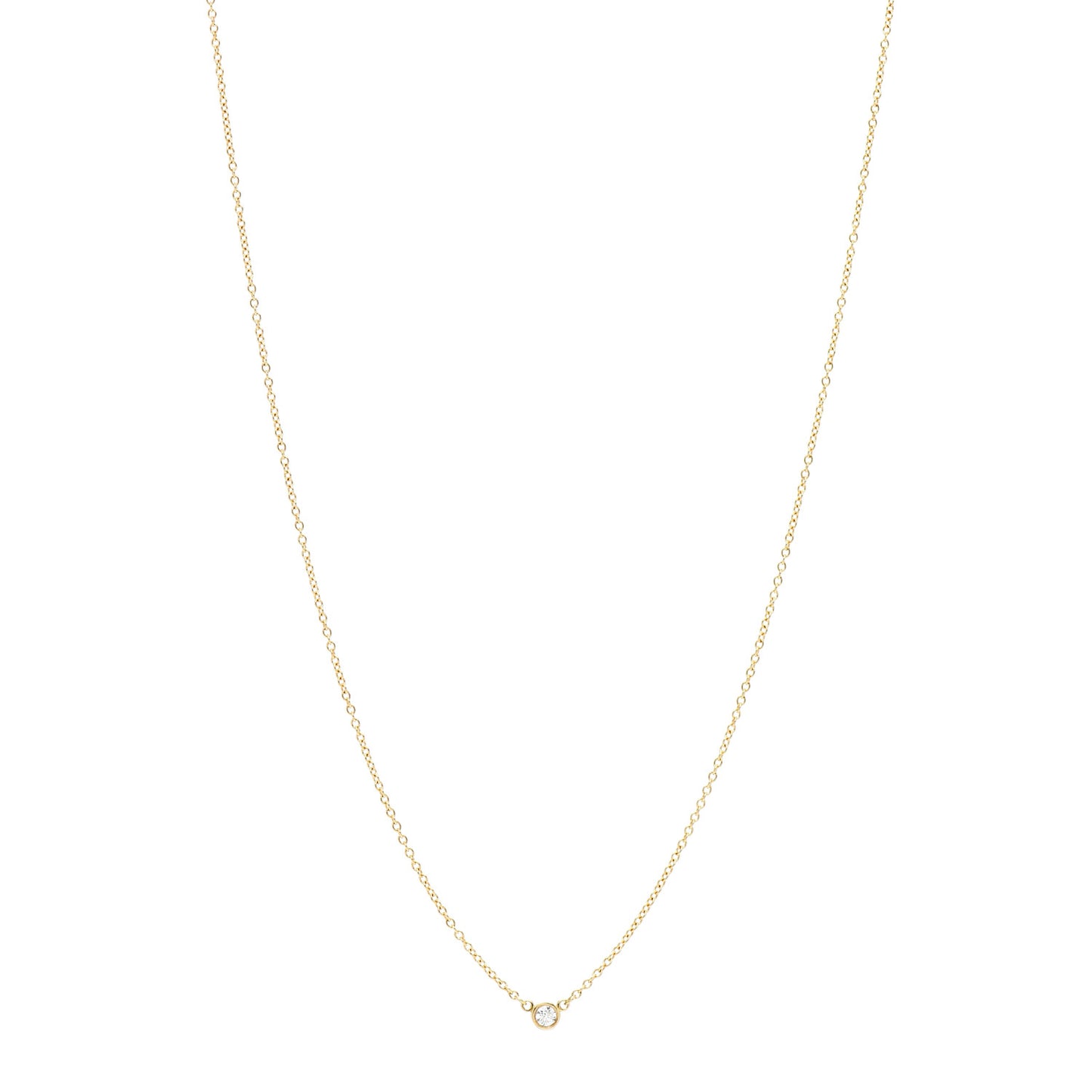 18K Yellow Gold Diamond .05ct Elsa Peretti Diamonds by the Yard Pendant Necklace