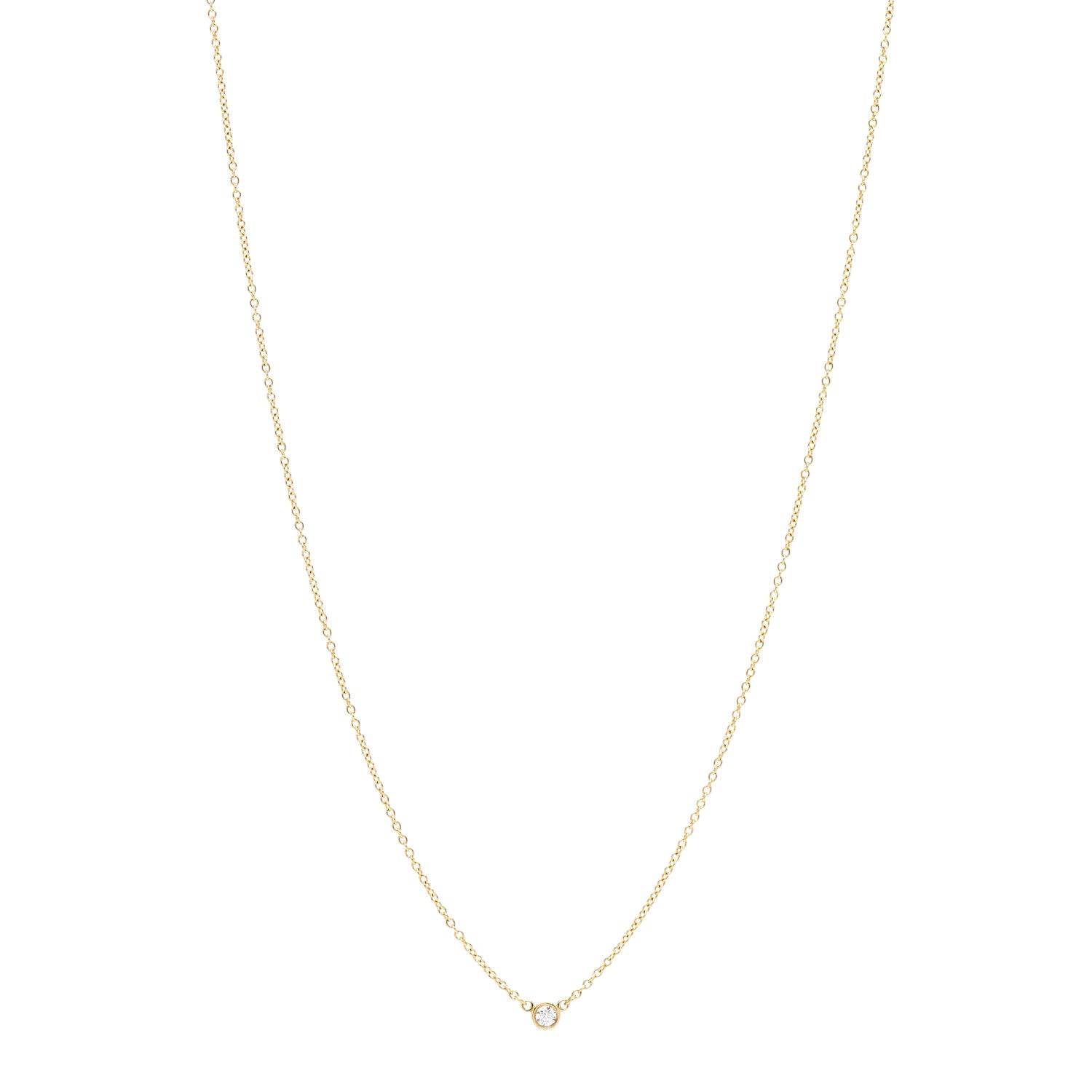 Tiffany 18K Yellow Gold Diamond .05ct Elsa Peretti Diamonds by the Yard Pendant Necklace 1 of 5