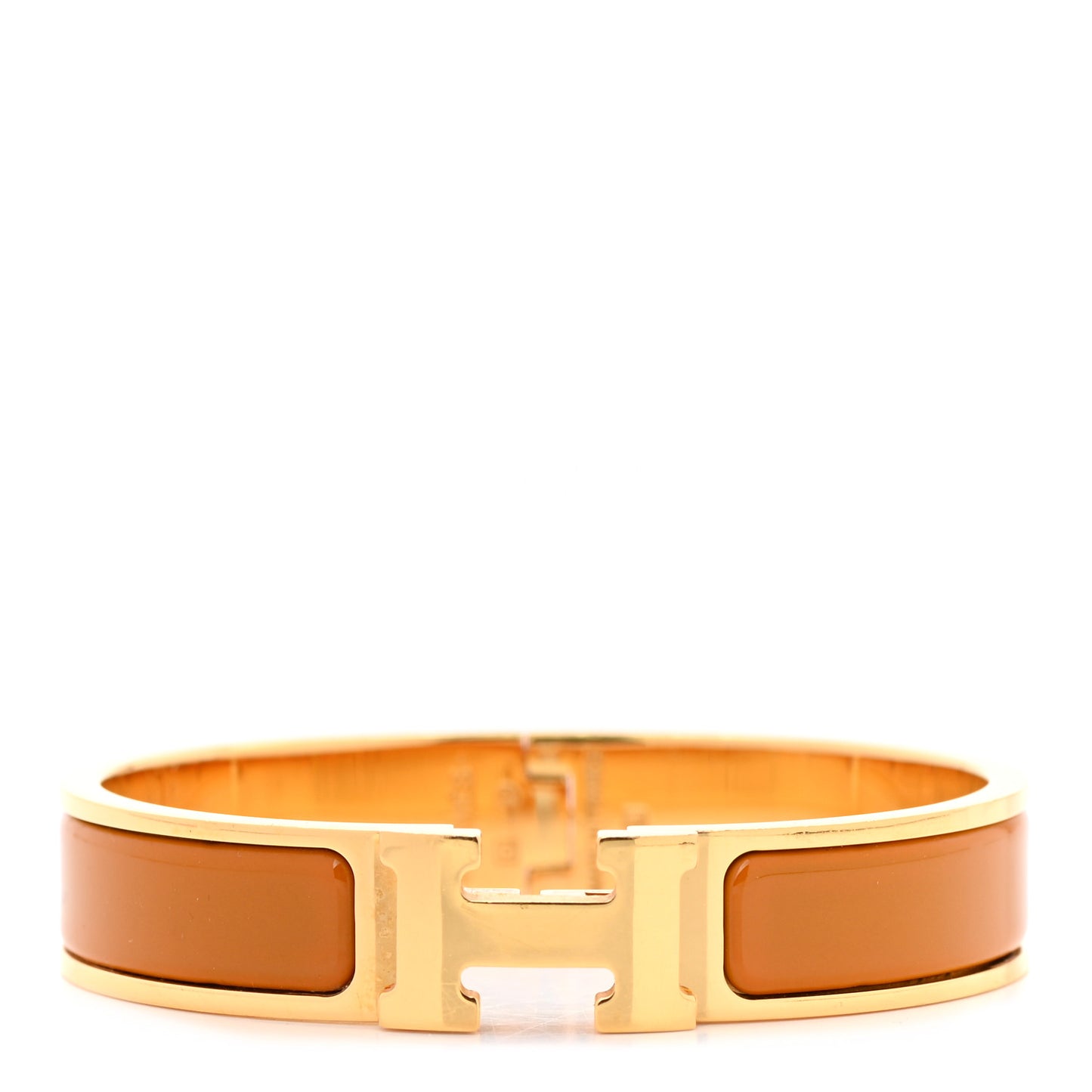 Enamel Narrow Clic Clac H Bracelet PM Jaune Madras