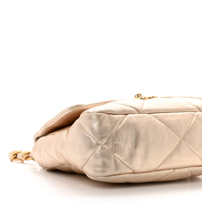 Chanel Metallic Lambskin Quilted Medium Chanel 19 Flap Gold 9 of 10