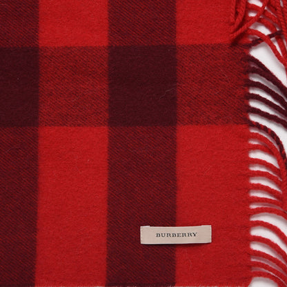 Burberry Merino Wool Half Mega Check Scarf Red 4 of 5