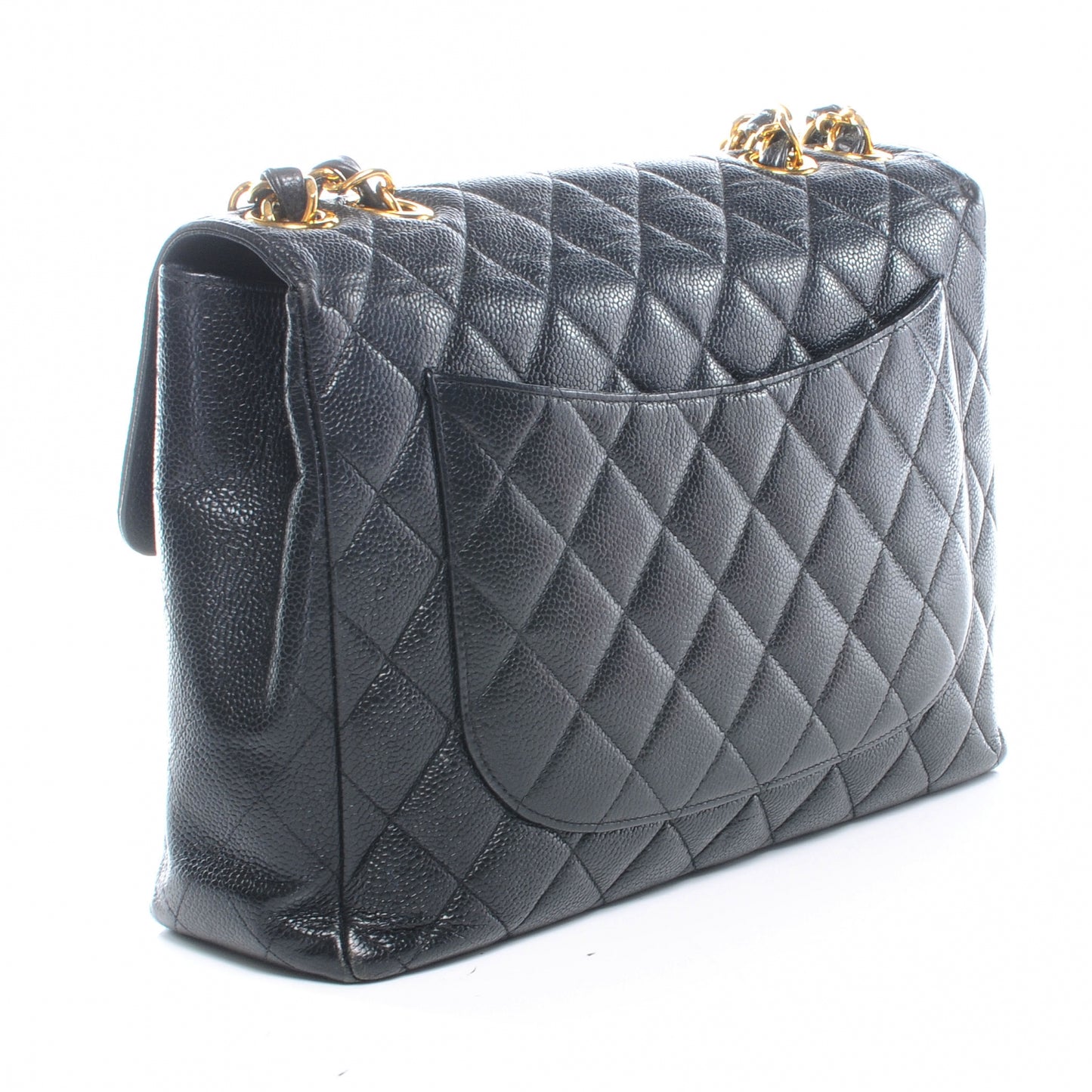 Caviar Jumbo Single Flap Black