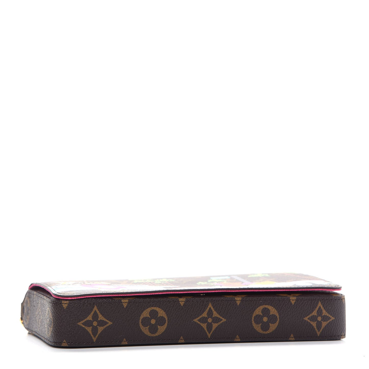 Monogram 2021 Christmas Animation Hollywood Pochette Felicie Chain Wallet Fuchsia