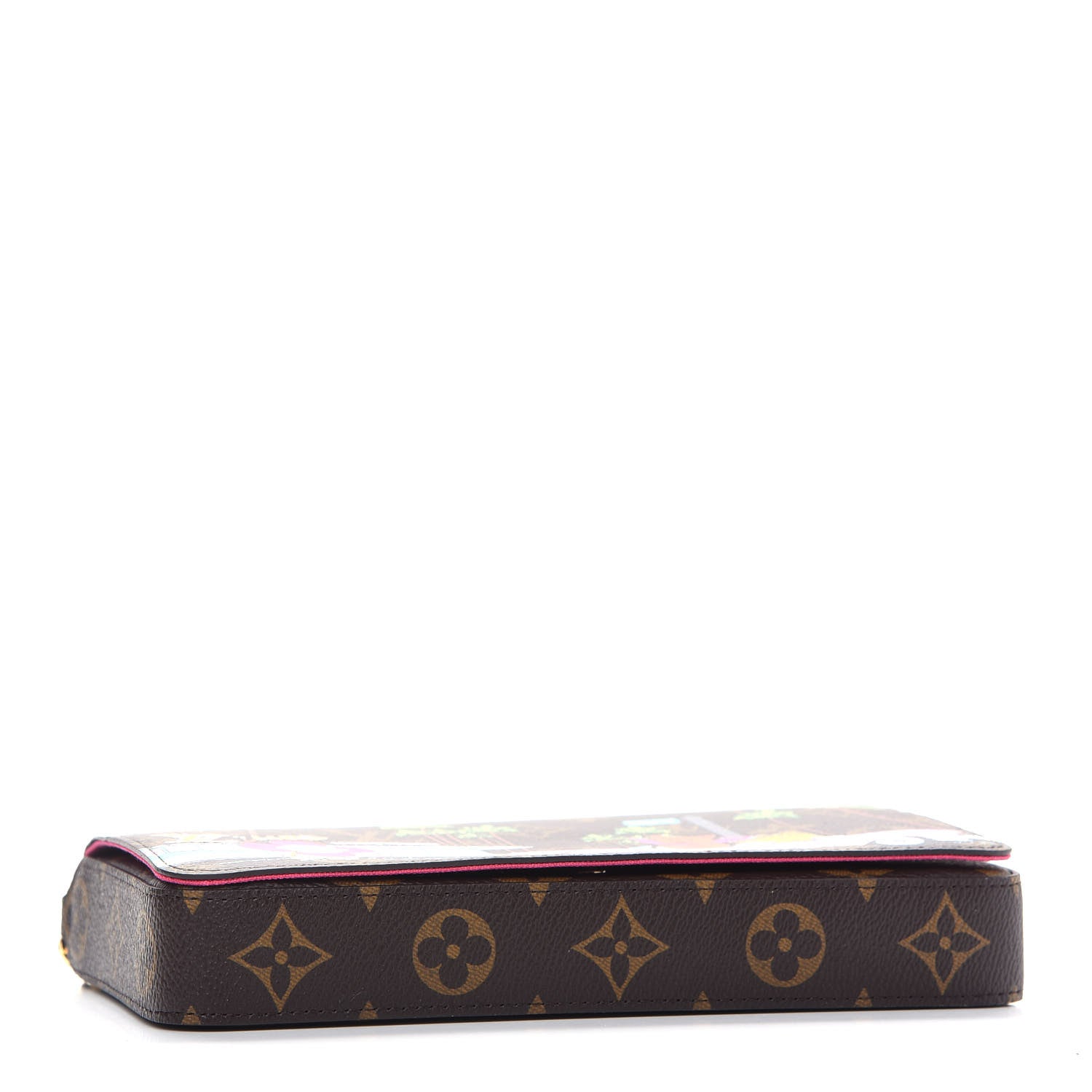 Louis Vuitton Monogram 2021 Christmas Animation Hollywood Pochette Felicie Chain Wallet Fuchsia 5 of 9