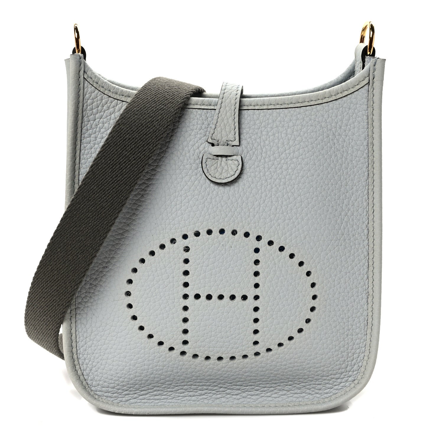 Hermes Taurillon Clemence Amazone Evelyne TPM Bleu Pale Etain 1 of 9