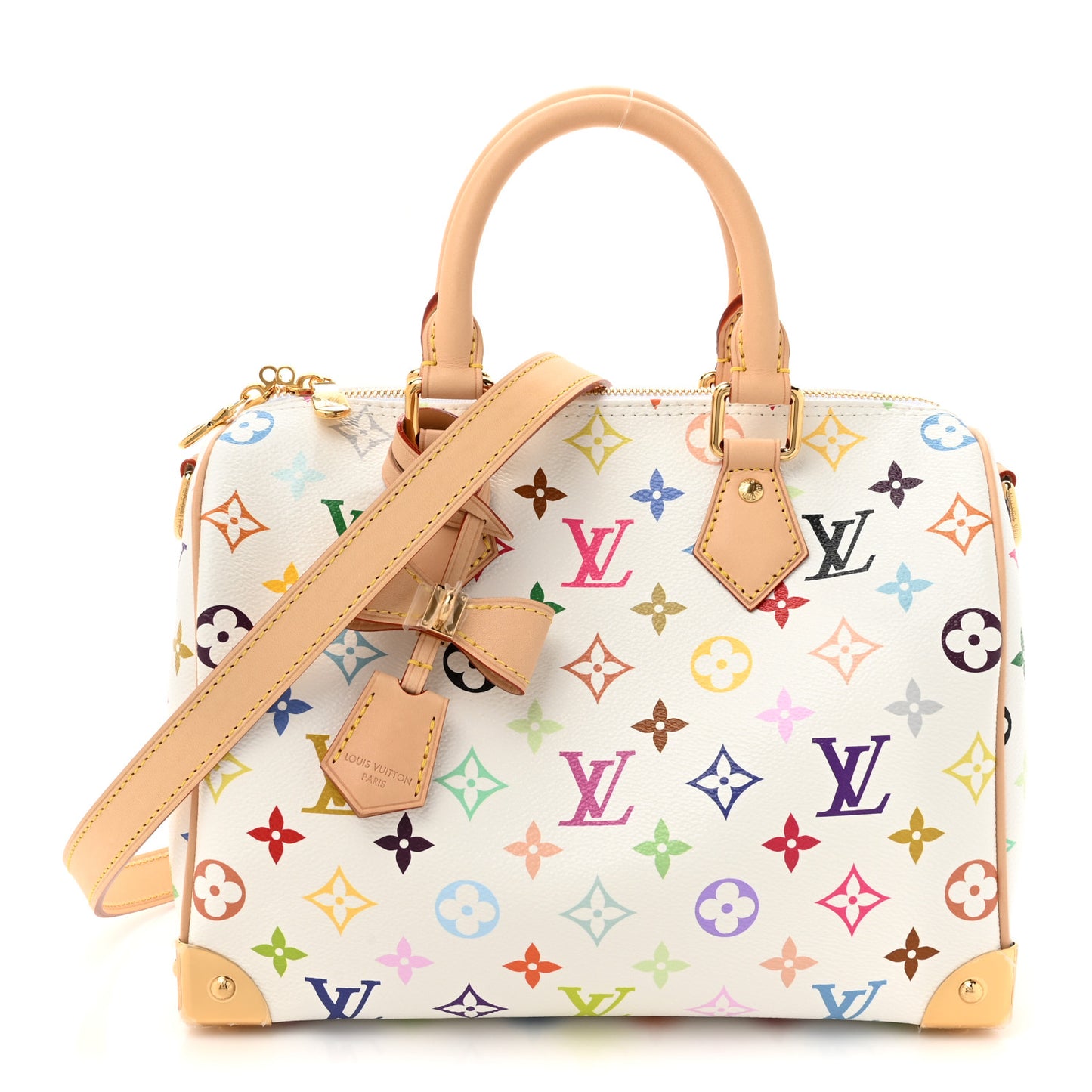 LV X TM Monogram Multicolor Speedy Bandouliere 25 White