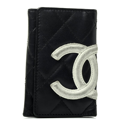 Chanel Calfskin Quilted Cambon 6 Key Holder Black White 1 of 4