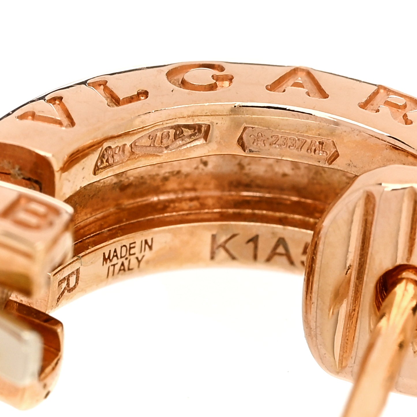 18K Rose Gold Small B.Zero1 Hoop Earrings