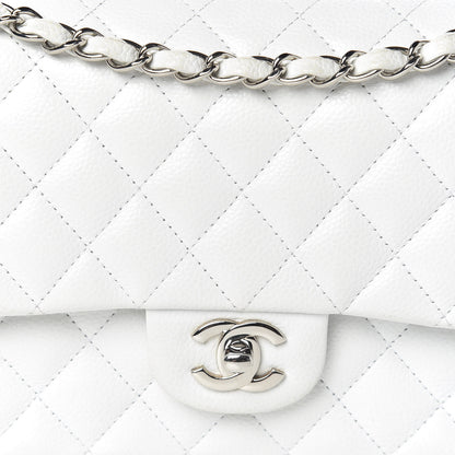 Chanel Caviar Quilted Medium Double Flap White 18 of 19