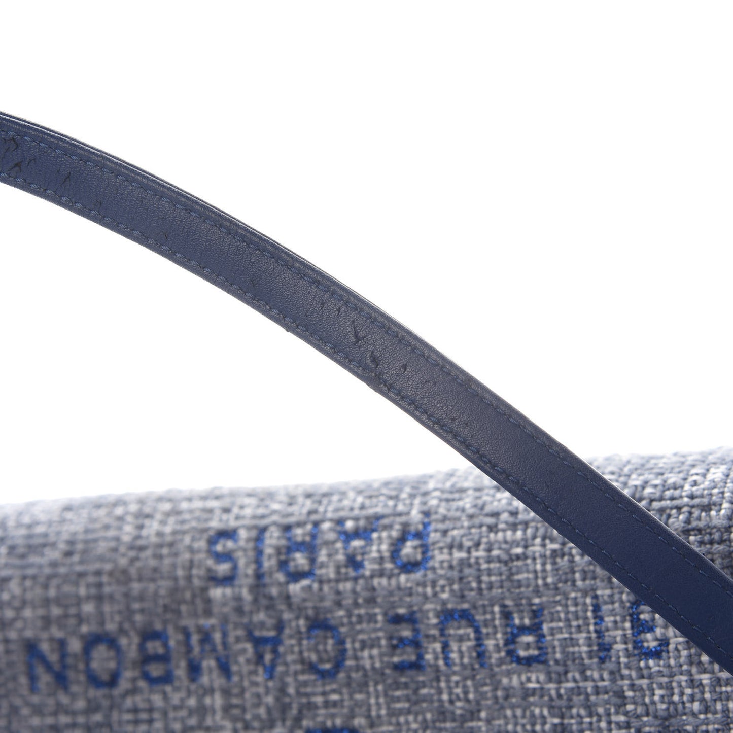 Woven Straw Raffia Mini Deauville Tote Blue