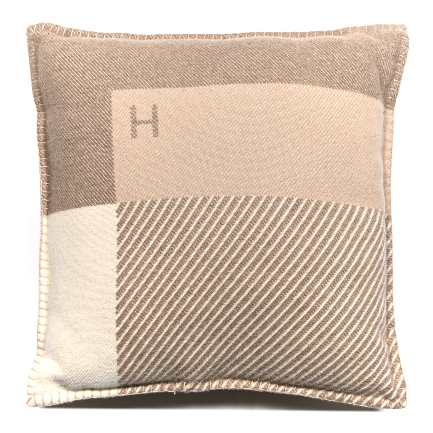 Wool Cashmere H Riviera Pillow Seigle