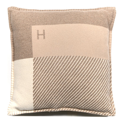 Hermes Wool Cashmere H Riviera Pillow Seigle 1 of 4