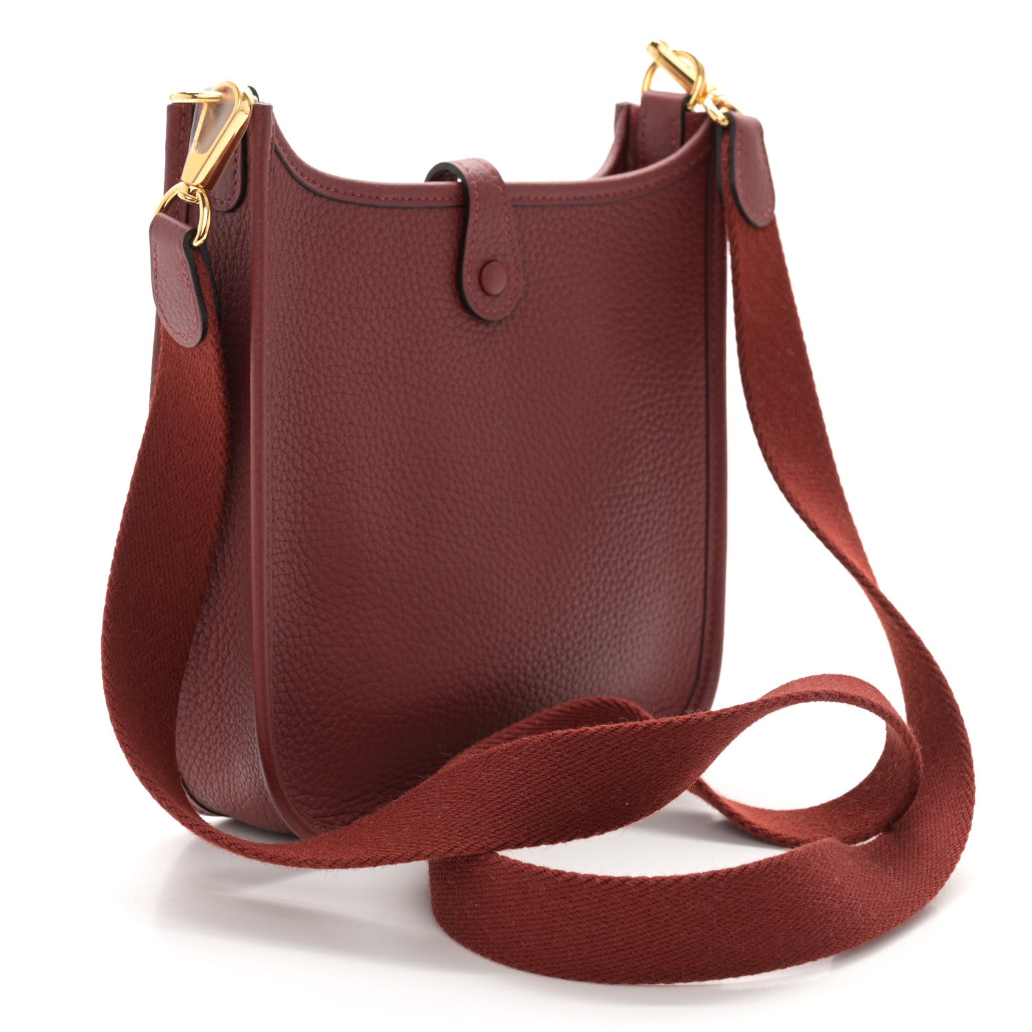 Hermes Taurillon Clemence Amazone Evelyne TPM Rouge H 3 of 11