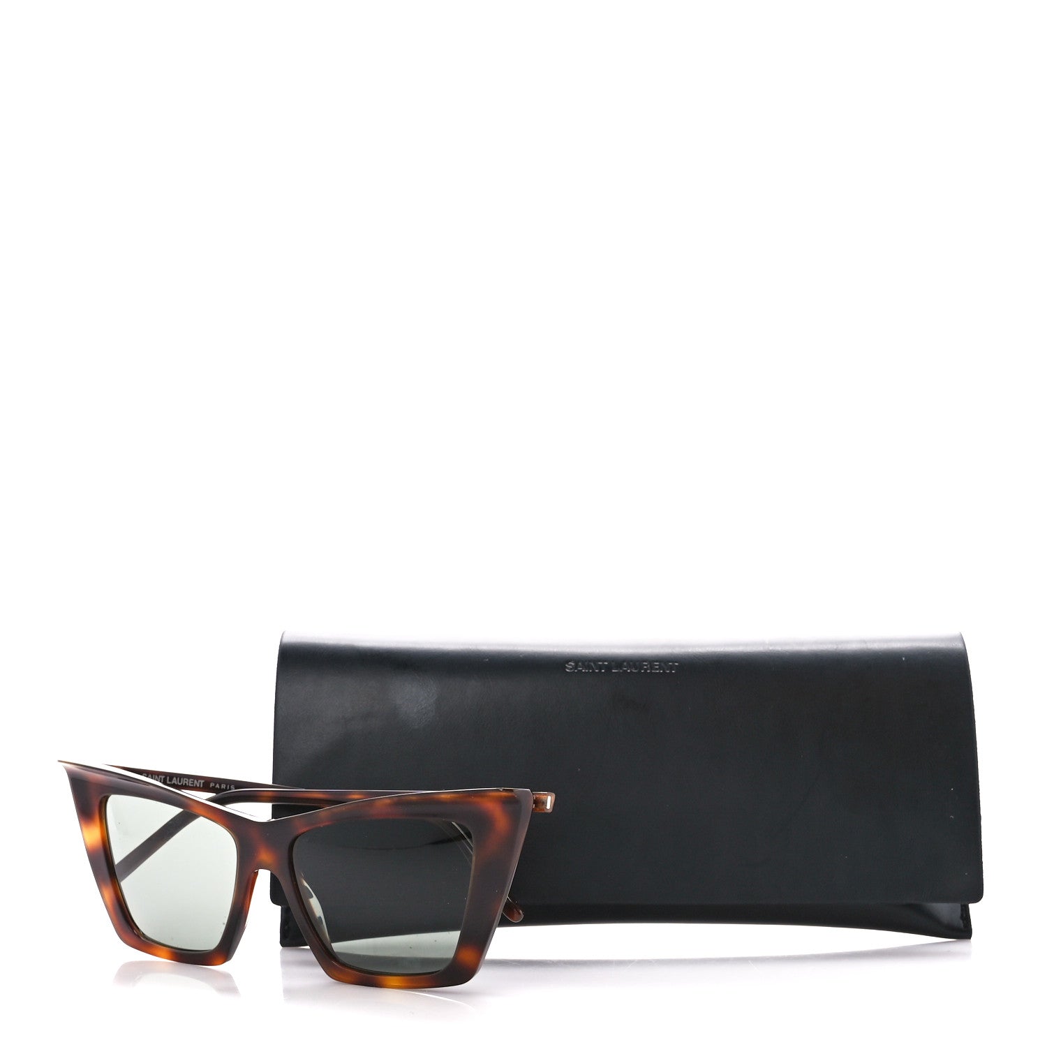 Saint Laurent Acetate SL 372 Cat Eye Sunglasses Havana Green 8 of 8