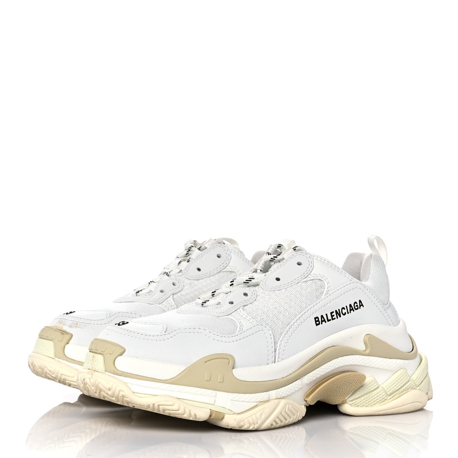 Balenciaga Fabric Mesh Womens Triple S Sneakers 39 White 3 of 8