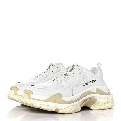 Balenciaga Fabric Mesh Womens Triple S Sneakers 39 White 3 of 8