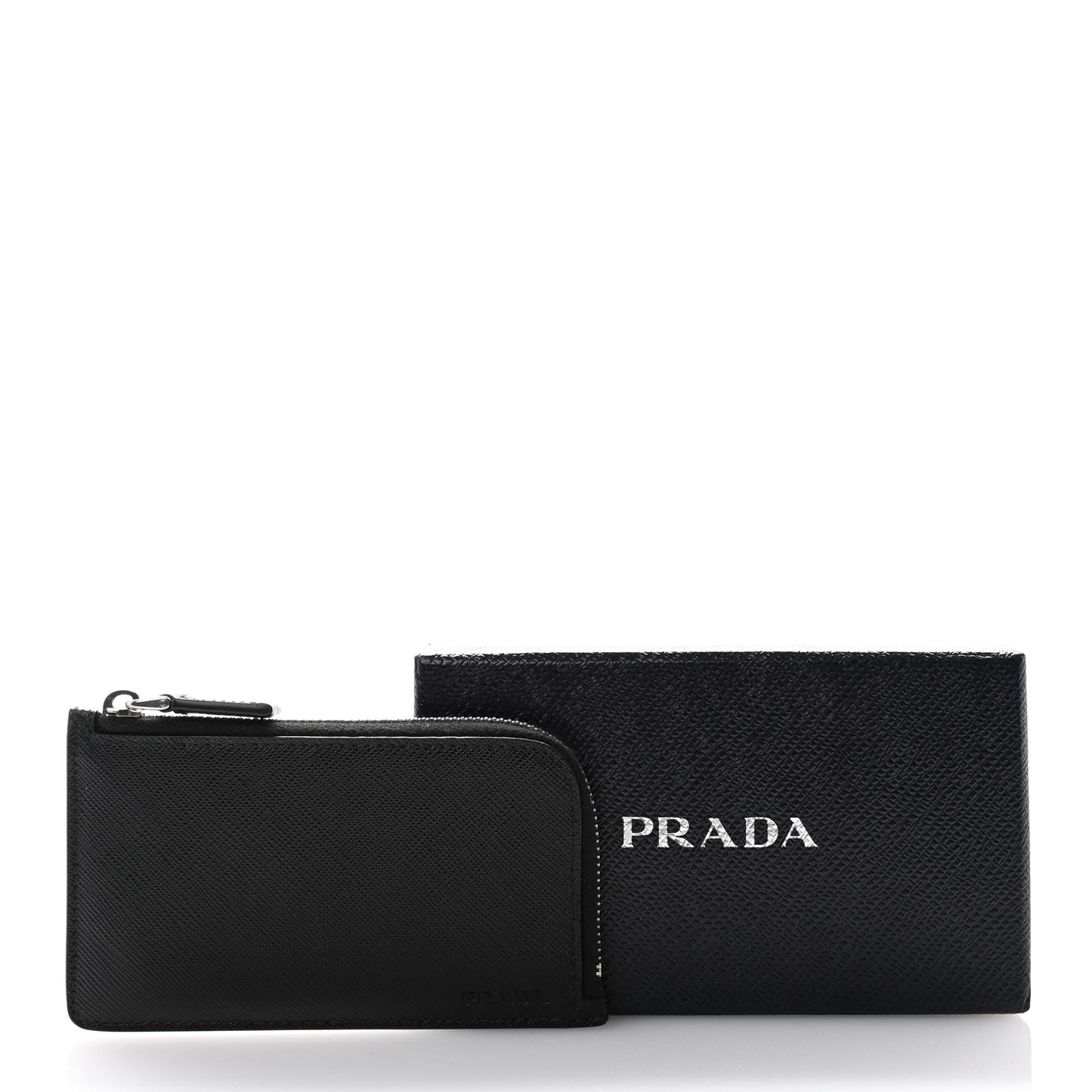 Saffiano Zip Card Holder Black