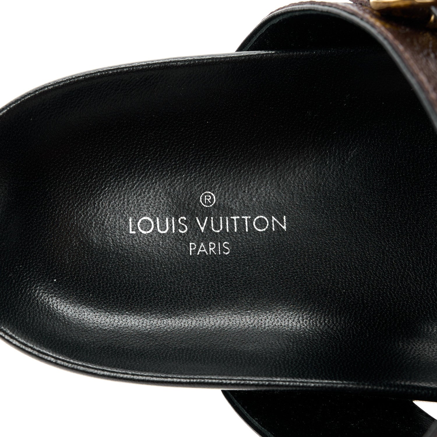Louis Vuitton Monogram Bom Dia Mule Sandals 39 Black 7 of 8