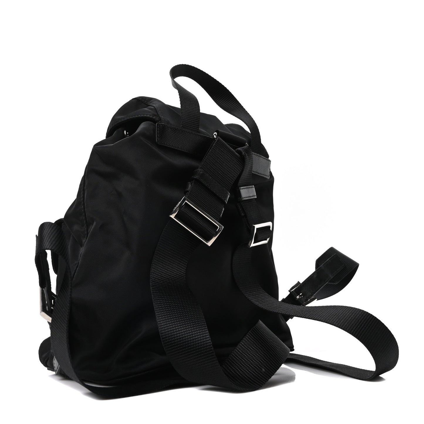 Re-Nylon Vela Saffiano Small Backpack Black