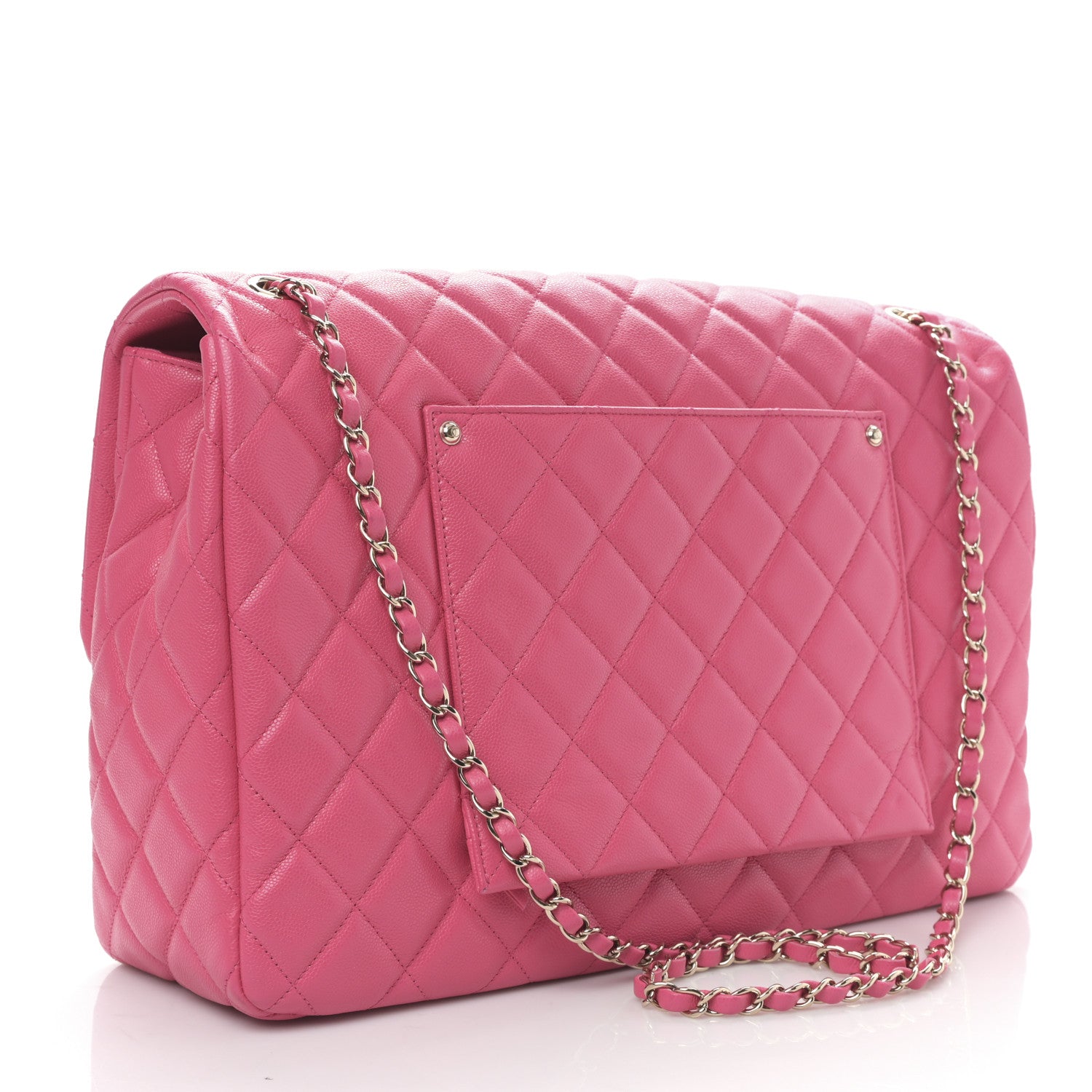 Chanel Caviar Quilted XXL Travel Flap Bag Dark Pink 3 of 10