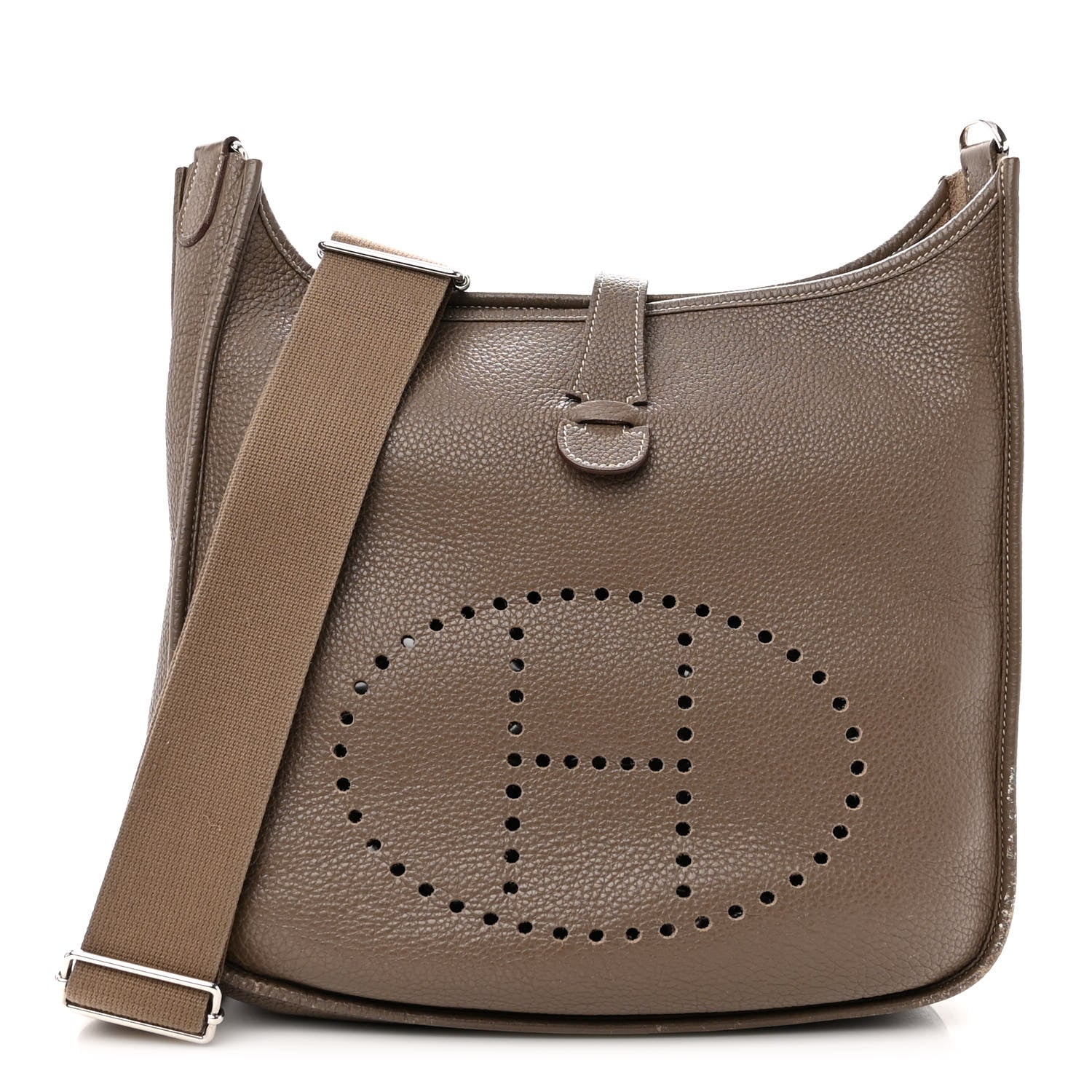 Hermes Taurillon Clemence Evelyne III GM Etoupe 1 of 12