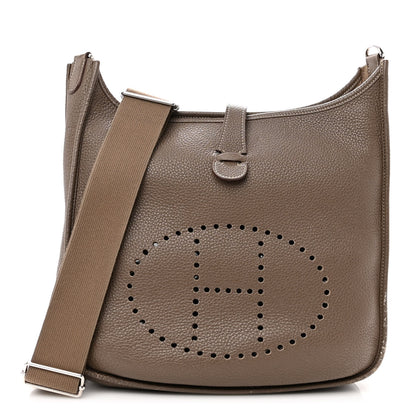 Hermes Taurillon Clemence Evelyne III GM Etoupe 1 of 12