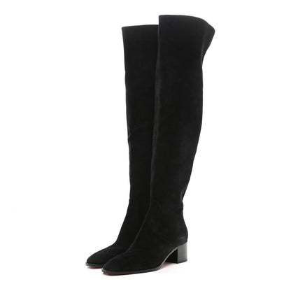 Christian Louboutin Suede Gazellou 55 Over The Knee Boots 39 Black 3 of 7