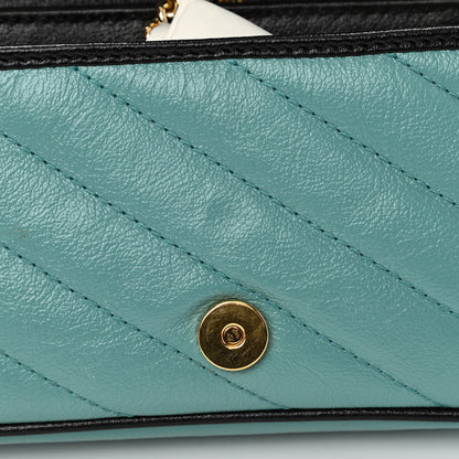 Gucci Azalea Calfskin Enamel Matelasse Diagonal Super Mini Torchon GG Marmont Shoulder Bag Butter Dusty Azure Black Electric Blue 11 of 11