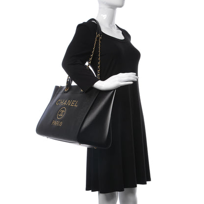 Chanel Caviar Medium Studded Deauville Tote Black 2 of 7