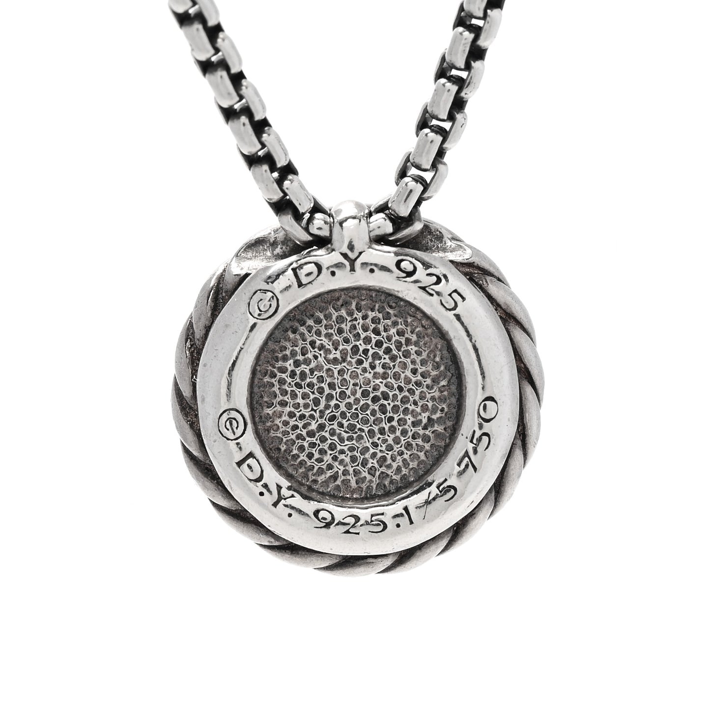 Sterling Silver 18K Yellow Gold 8mm Petite Chatelaine Pendant Necklace