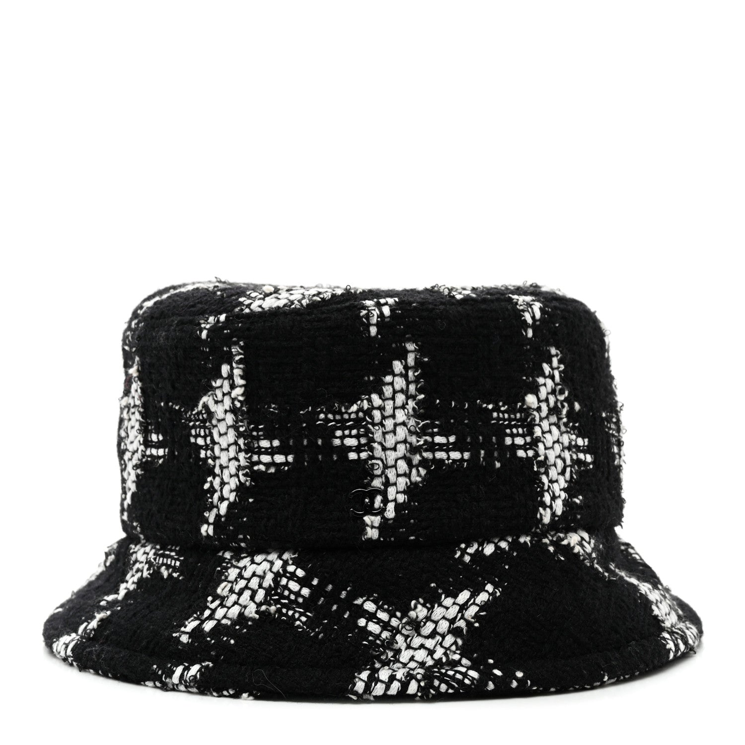 Chanel Tweed Bucket Hat S Black White 3 of 8