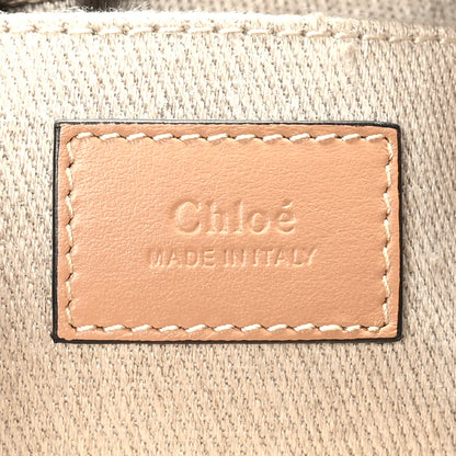 Chloe Cotton Calfskin Mini Woody Ribbon Tote White Light Brown 5 of 9