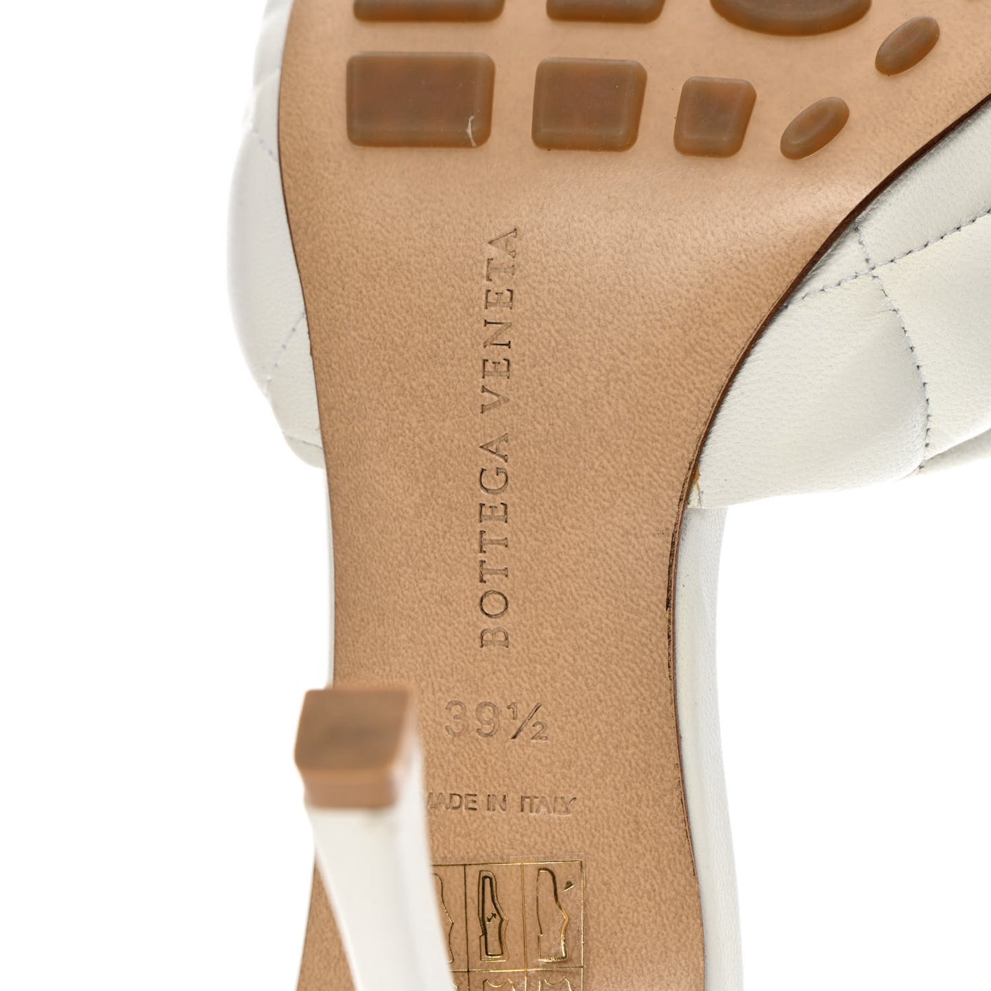 Nappa Matelasse Padded Mule Sandals 39.5 Optic White