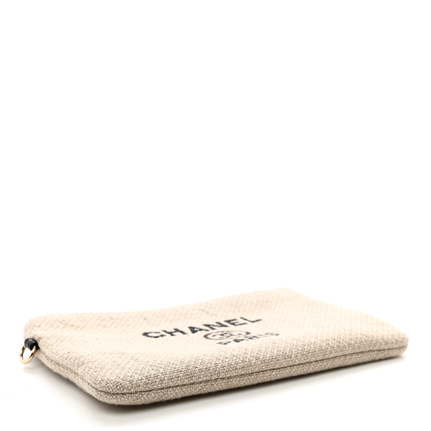 Mixed Fibers Small Deauville Pouch Beige Black