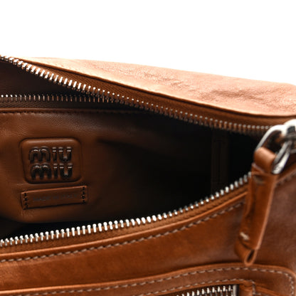 Miu Miu Nappa Large Multi Pocket Hobo Caramel 6 of 9