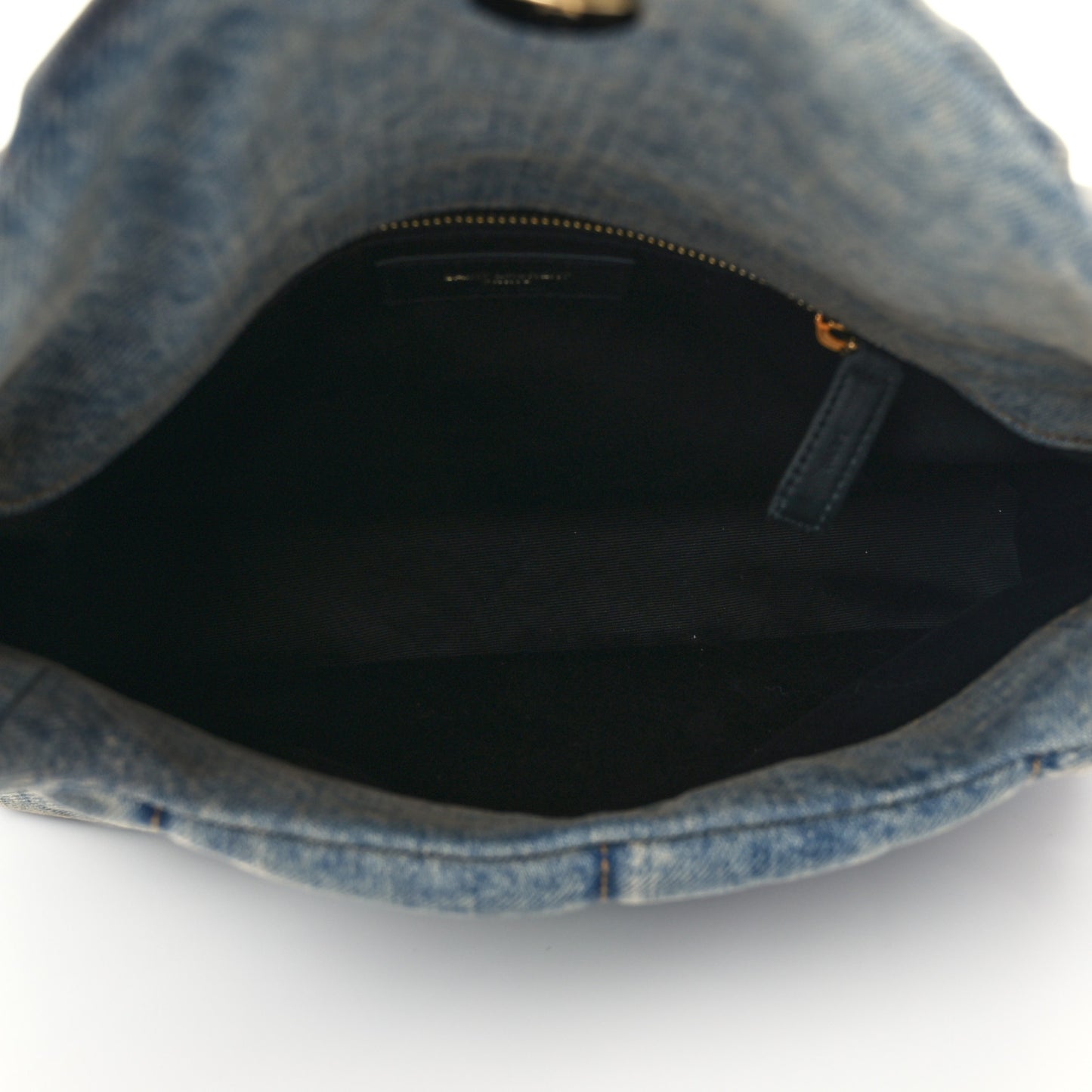 Denim Quilted Small Loulou Puffer Monogram Chain Satchel Blue Cinnamon