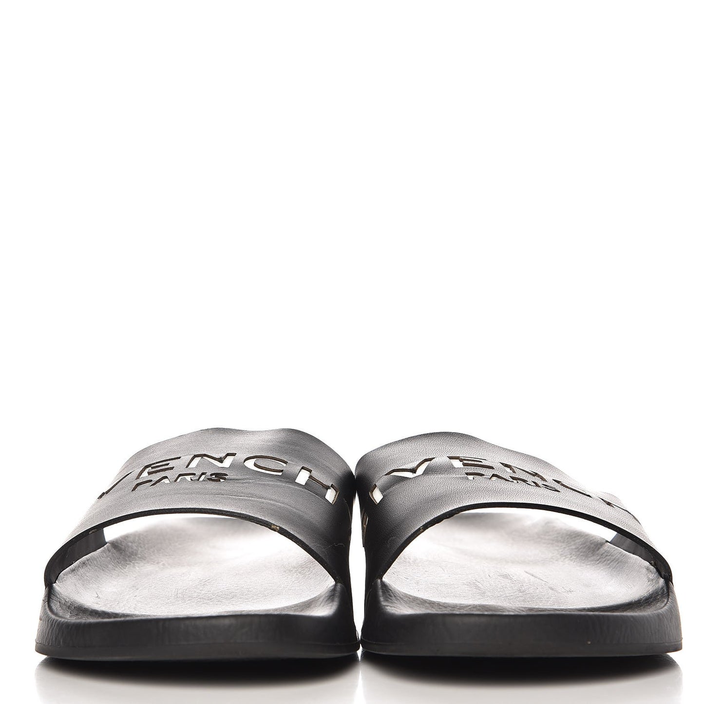 Rubber Logo Pool Slide Sandals 39 Black