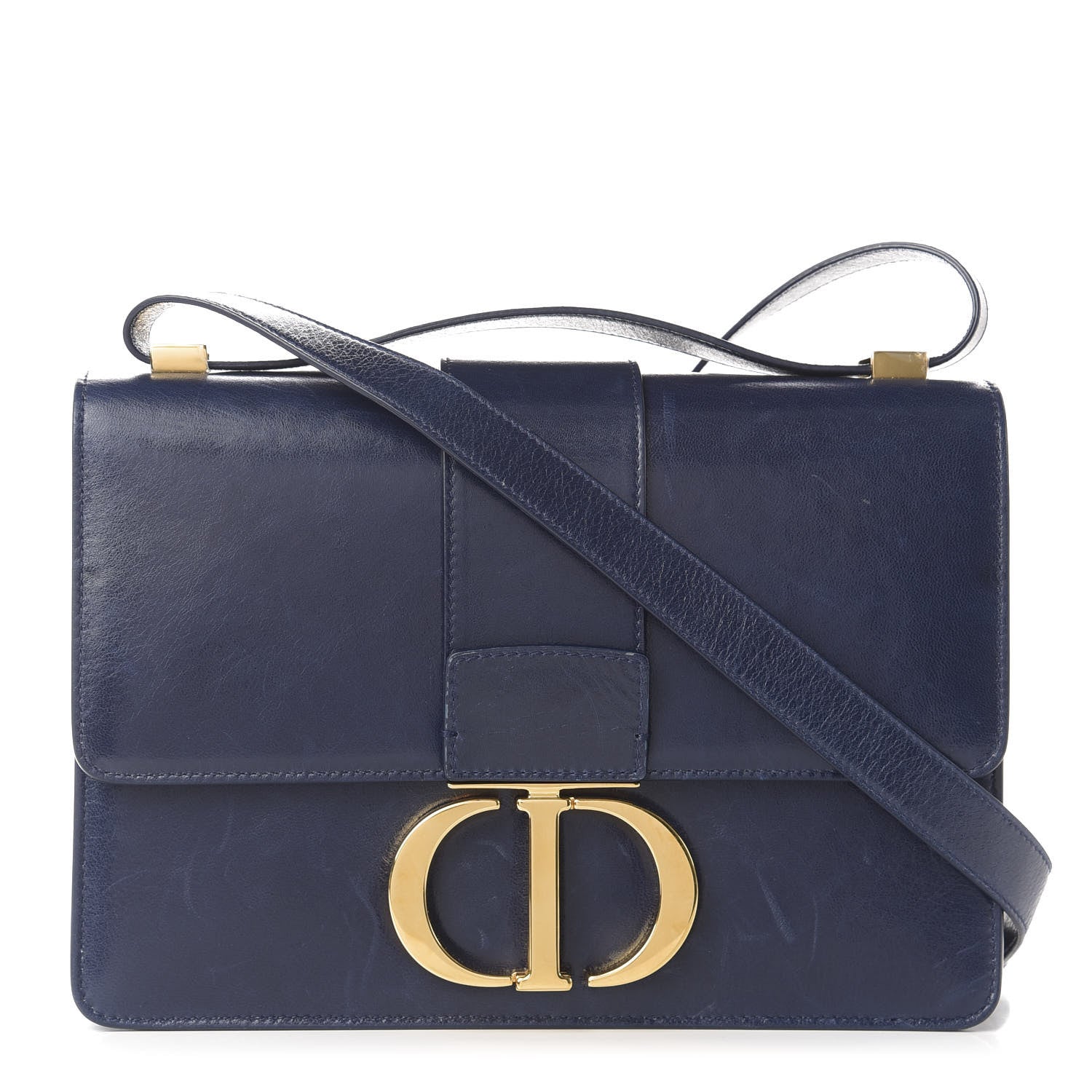 Christian Dior Smooth Calfskin 30 Montaigne Flap Bag Navy 1 of 10