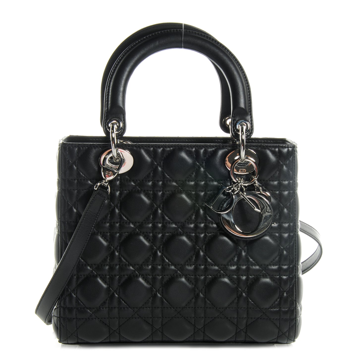 Lambskin Cannage Medium Lady Dior Black