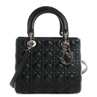 Christian Dior Lambskin Cannage Medium Lady Dior Black 1 of 8