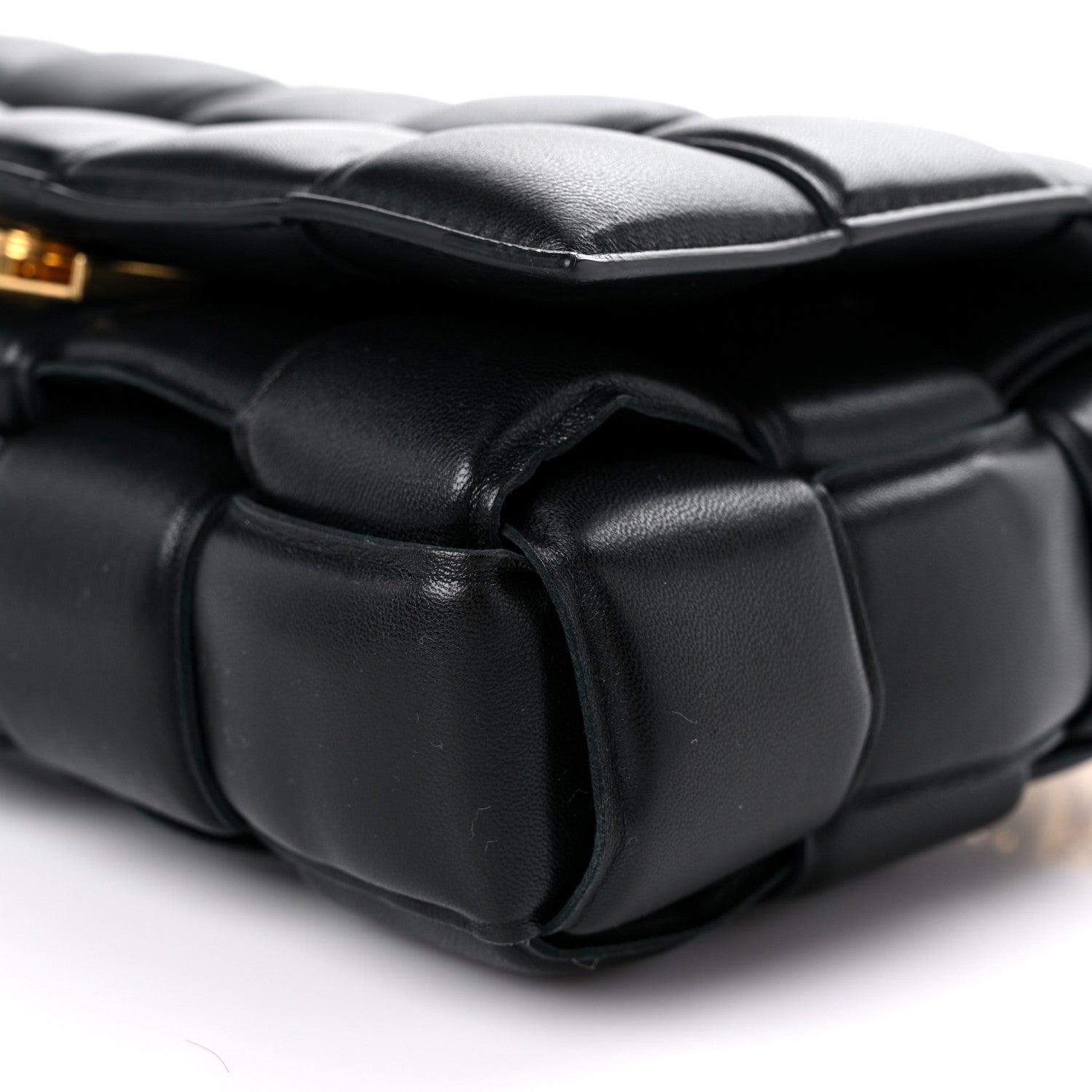 Bottega Veneta Lambskin Maxi Intreccio Padded Chain Cassette Crossbody Bag Black 8 of 8