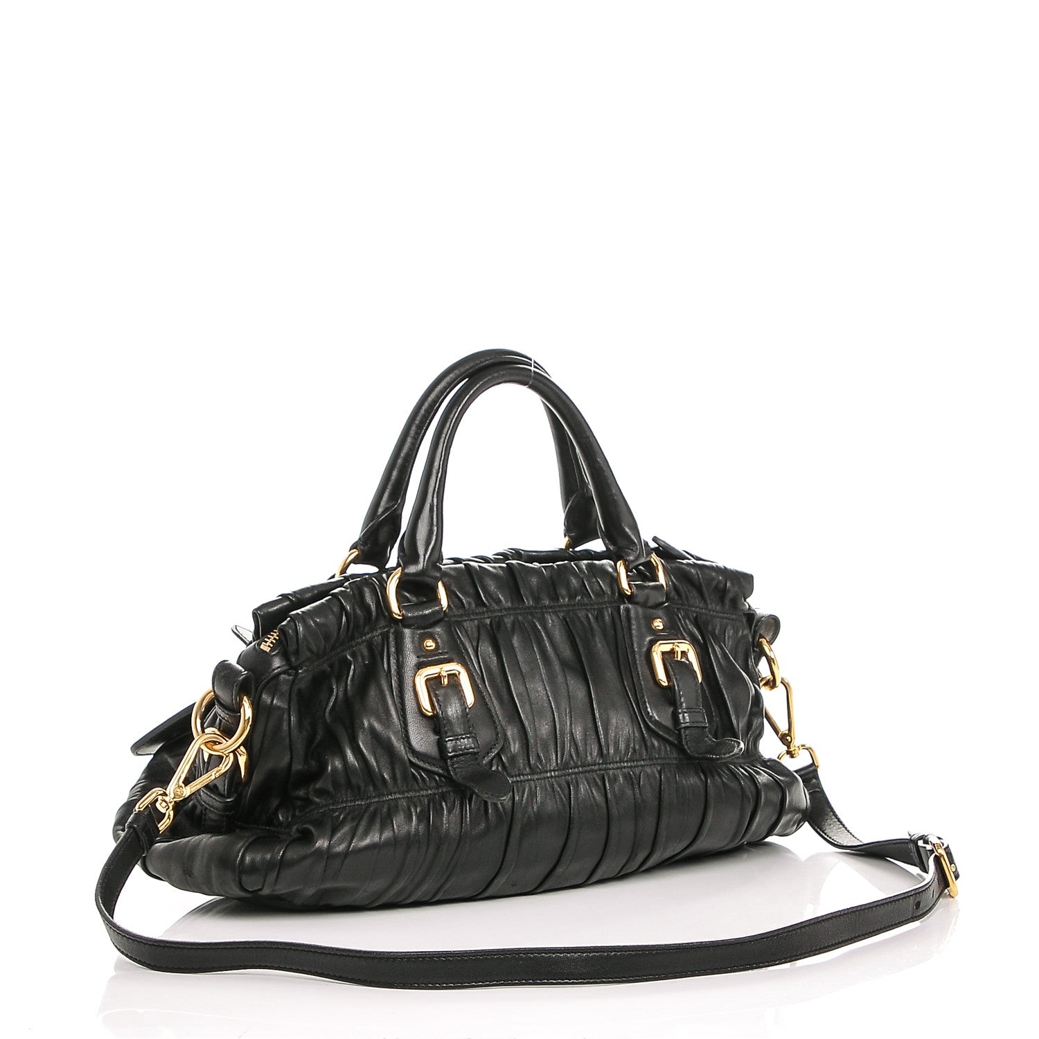 Prada Nappa Gaufre Shopping Satchel Black 3 of 6