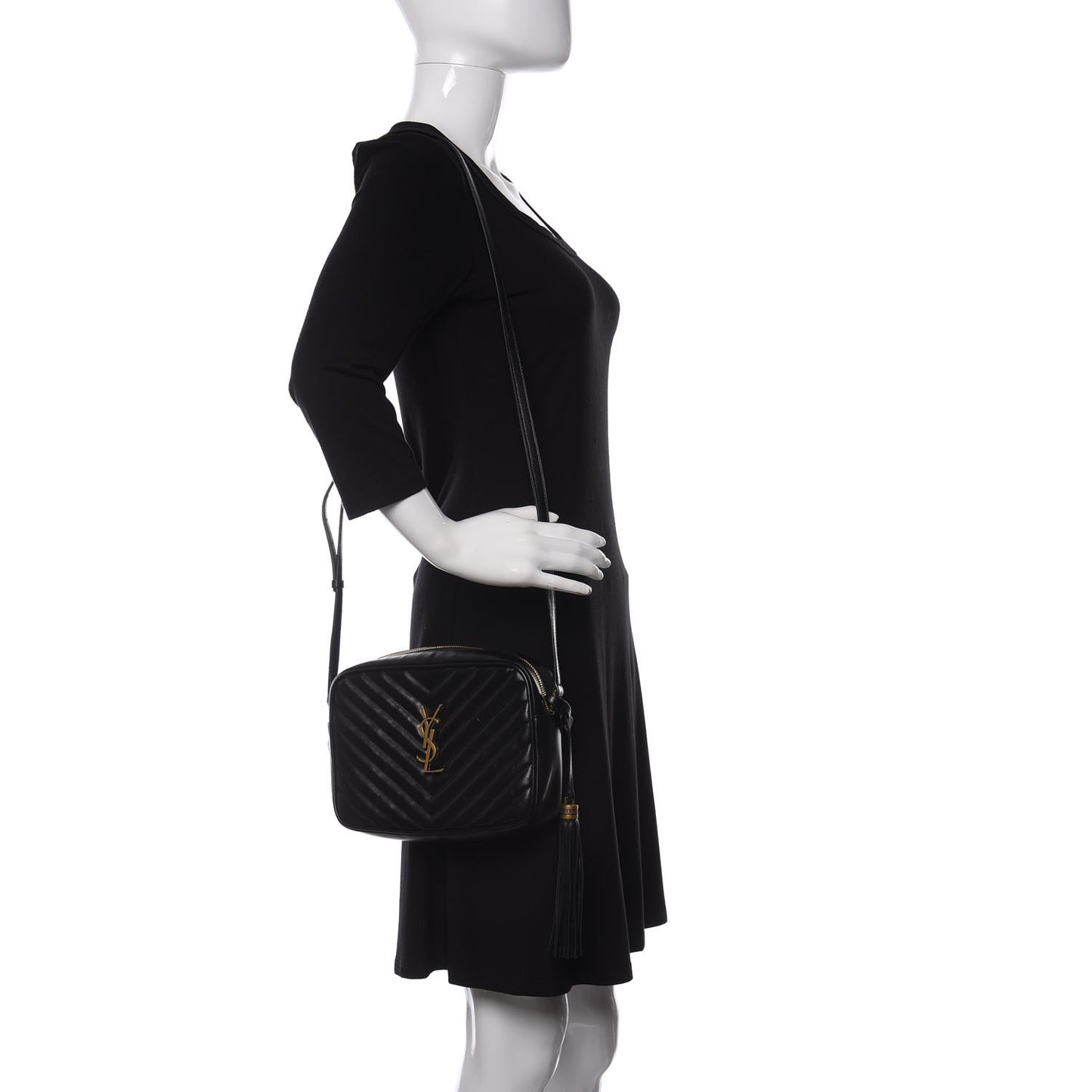 Calfskin Matelasse Monogram Lou Camera Bag Black