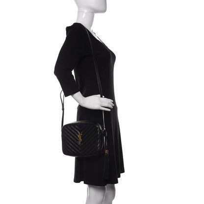 Saint Laurent Calfskin Matelasse Monogram Lou Camera Bag Black 2 of 12