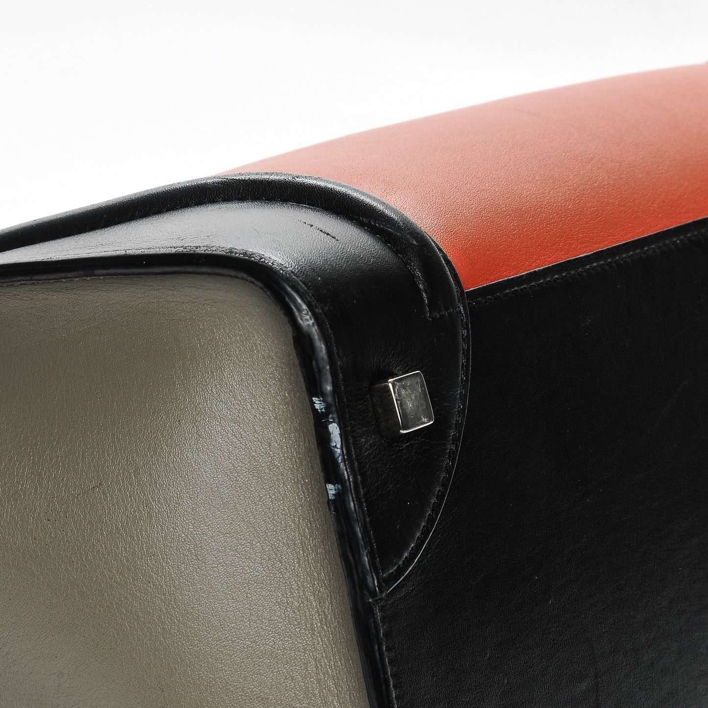 Smooth Calfskin Mini Tri-Color Luggage Bright Orange