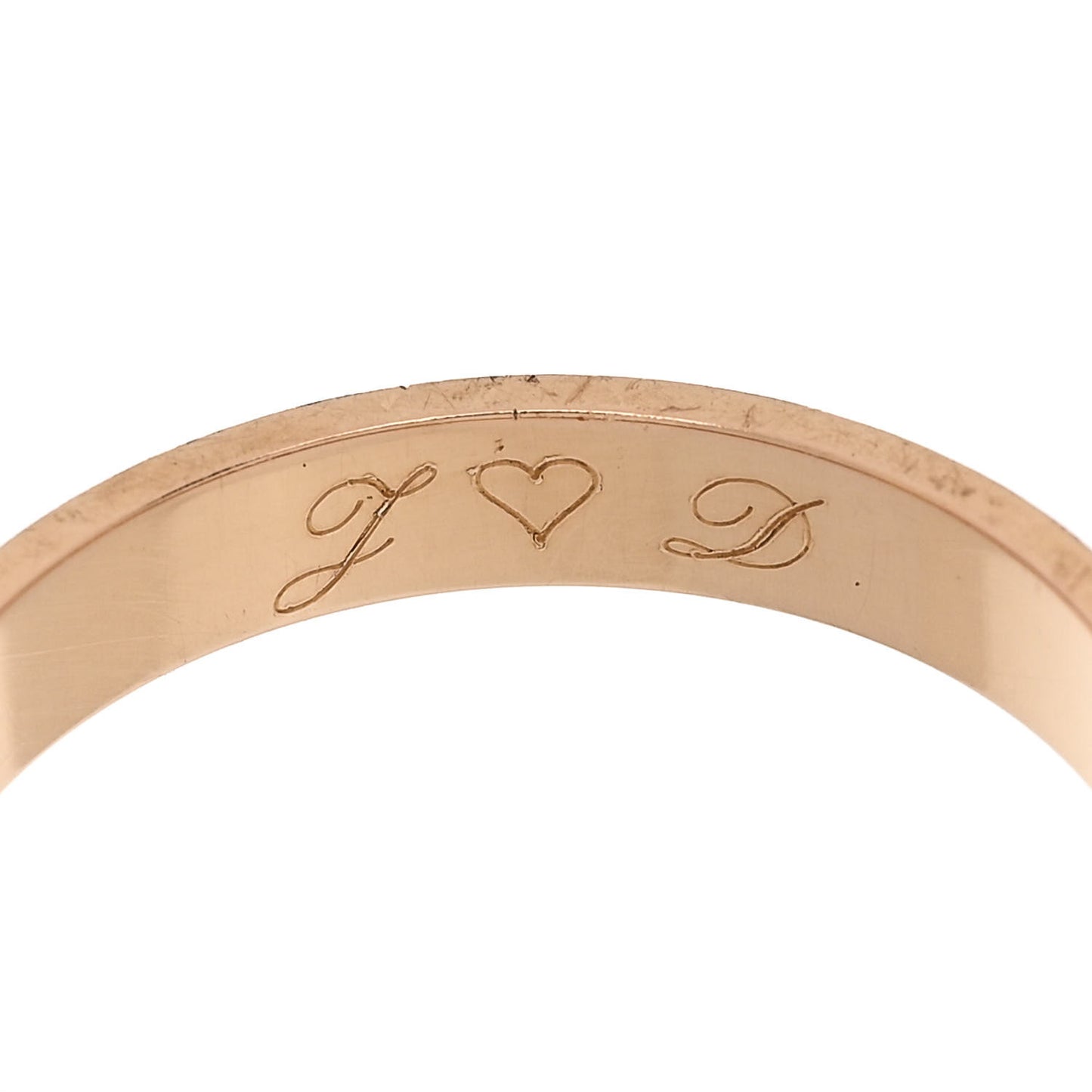 18K Pink Gold 3.5mm LOVE Wedding Band Ring 60 9.25
