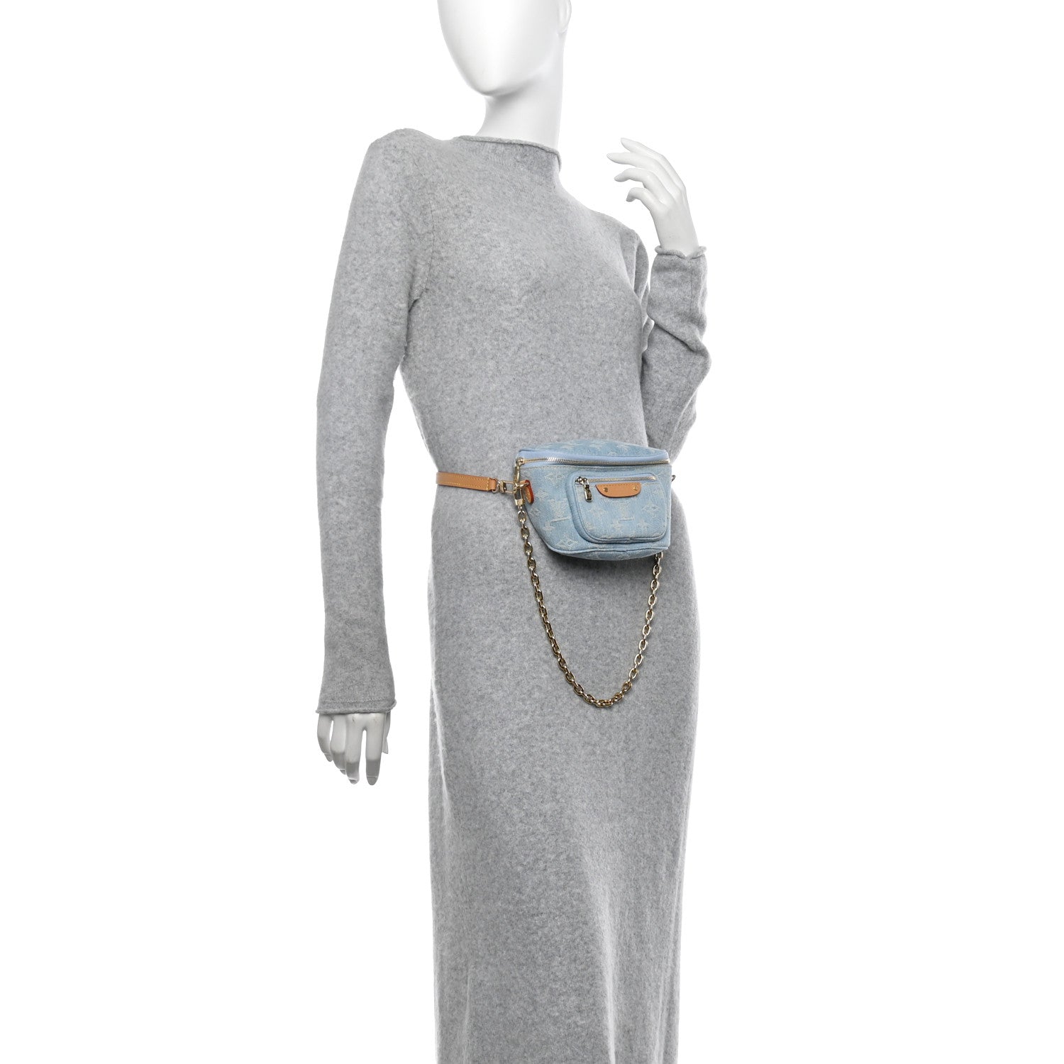 Louis Vuitton Monogram Denim Mini Bumbag Sky Blue 2 of 10
